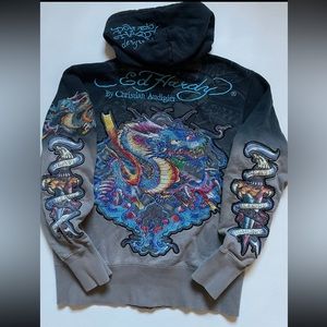 Ed Hardy crystal zip up